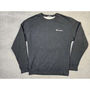 Champion Sweater Adult Mens Medium Black Spell Out Logo Crew Neck Long Sleeve
